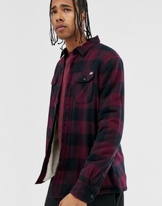 Рубашка в клетку на подкладке из искусственной цигейки Dickies Lansdale-Красный
