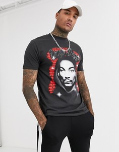 Свободная футболка с принтом \Snoop Dogg\" ASOS DESIGN-Черный