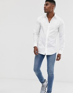 Белая узкая рубашка с длинными рукавами SikSilk-Белый