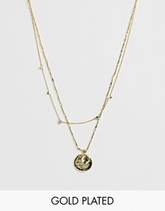 Позолоченное ожерелье с подвеской и камнем для родившихся в мае Wanderlust & Co - May Birthstone-Золотой