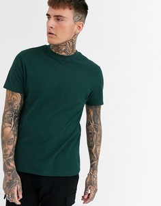 Зеленая футболка из органического хлопка с круглым вырезом ASOS DESIGN-Зеленый
