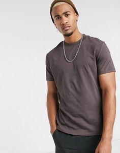 Коричневая футболка из органического хлопка с круглым вырезом ASOS DESIGN-Коричневый