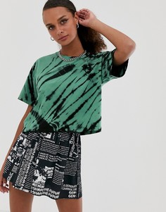 Зеленая футболка с принтом тай-дай ASOS DESIGN-Мульти