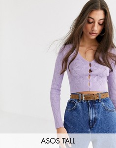 Кардиган с v-образным вырезом ASOS DESIGN Tall-Фиолетовый