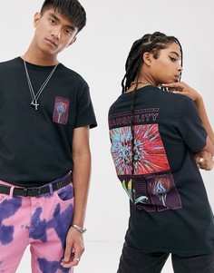 Футболка с цветочным принтом Reclaimed Vintage Unisex-Черный