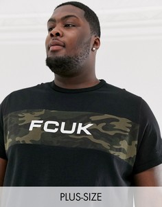 Футболка с логотипом \FCUK\" French Connection Plus-Черный