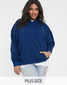 Худи с леопардовым принтом Levis Plus-Синий