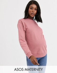 Бежевый свитшот из органического хлопка ASOS DESIGN Maternity-Розовый