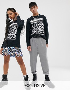 Футболка с принтом Reclaimed Vintage Unisex-Черный