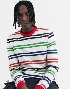 Футболка из органического хлопка в яркую полоску ASOS DESIGN-Белый