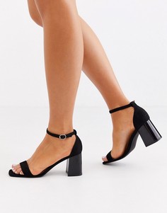 Черные босоножки на блочном каблуке Glamorous-Черный