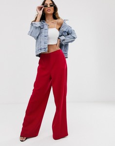 Брюки с широкими штанинами и завышенной талией ASOS DESIGN-Розовый