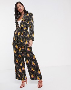 Брюки с широкими штанинами и принтом в виде лошадей ASOS DESIGN-Мульти