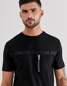 Черная рубашка с карманами в стиле милитари River Island-Черный