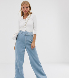 Широкие вельветовые брюки с поясом Urban Bliss-Синий