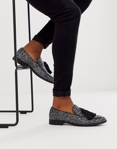 Черные блестящие лоферы с кисточками ASOS DESIGN-Черный