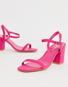 Розовые сандалии на блочном каблуке Glamorous-Розовый