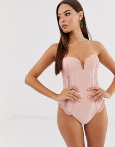 Розовый купальник с оборками Candy Pants Candypants