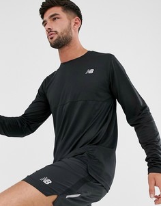 Лонгслив в стиле колор блок New Balance running accelerate-Черный