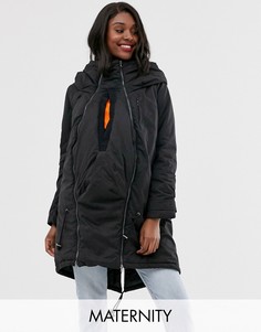 Черная дутая куртка 3 в 1 Mamalicious maternity-Черный Mama.Licious