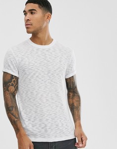 Белая меланжевая футболка с отворотами на рукавах ASOS DESIGN-Белый