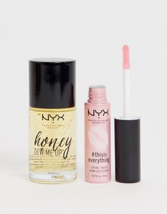 Основа под макияж \Honey Dew Me Up\" и масло для губ \"This Is Everything\" NYX Professional Makeup - Скидка 20%-Мульти
