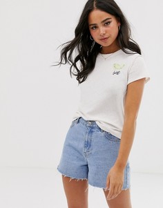 Футболка с фруктовым принтом Free People-Розовый