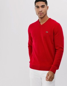 Джемпер с V-образным вырезом Lacoste-Красный