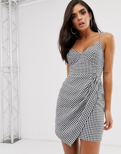 Сарафан мини в клетку ASOS DESIGN-Мульти