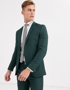 Зеленый приталенный премиум-пиджак Jack & Jones
