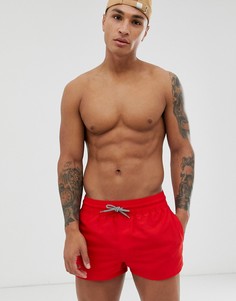 Красные короткие шорты для плавания ASOS DESIGN-Красный