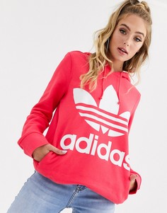 Худи розового цвета с трилистником adidas originals-Розовый