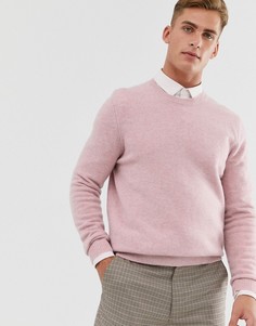 Розовый джемпер из овечьей шерсти ASOS DESIGN