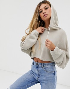 Тонкий трикотажный худи ASOS DESIGN-Светло-бежевый
