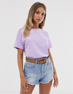 Футболка с вышивкой ASOS DESIGN-Фиолетовый