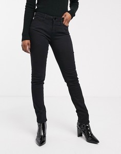 Зауженные джинсы с вышитым логотипом Love Moschino-Черный