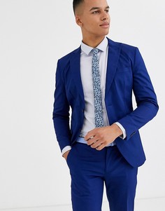 Зауженный эластичный пиджак из хлопковой ткани Jack & Jones Premium-Синий