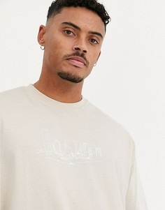 Oversize-футболка с принтом ASOS DESIGN-Бежевый