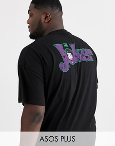 Oversize-футболка с принтом на груди и спине ASOS DESIGN Plus - Joker-Черный