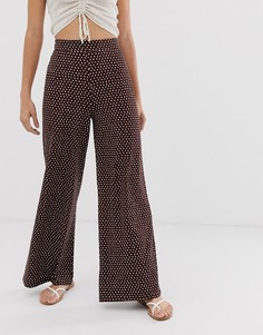 Брюки с широкими штанинами и принтом ASOS DESIGN-Коричневый
