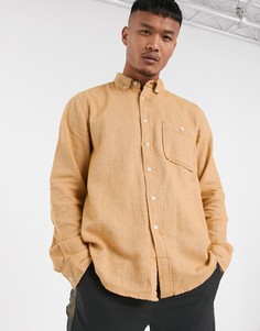 Рубашка горчичного цвета классического кроя ASOS DESIGN-Желтый