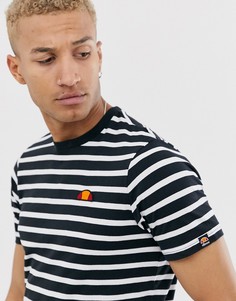 Черно-белая футболка в полоску ellesse Sailo-Черный