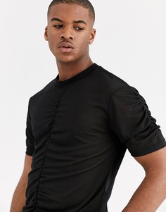Футболка со сборками ASOS DESIGN-Черный