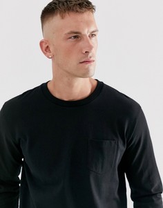 Черный лонгслив Topman