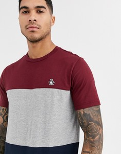 Красная футболка со вставками колор блок и логотипом Original Penguin-Красный