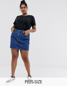 Джинсовая мини-юбка с необработанным краем Levis Plus-Синий