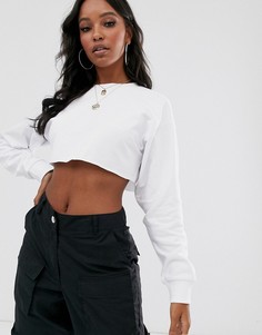 Белый укороченный свитшот ASOS DESIGN