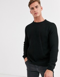 Черный вязаный джемпер ASOS DESIGN