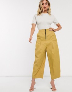 Брюки-бананы с отделкой ASOS DESIGN-Желтый