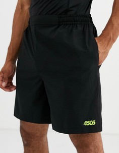 Черные спортивные шорты из быстросохнущей ткани с логотипом ASOS 4505-Черный